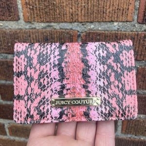 JUICY COUTURE LA CA WOMENS Pink Pastel AS GOOD AS GOLD CARD CASE WALLET new